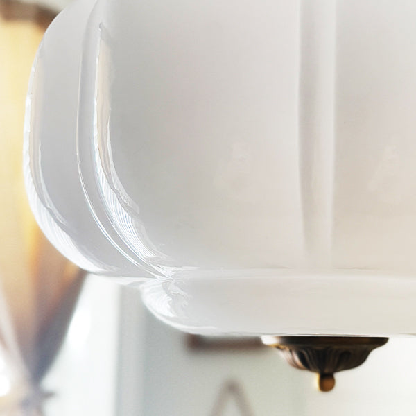 Handcrafted Bulbous Milk Glass Pendant (Online Exclusive)