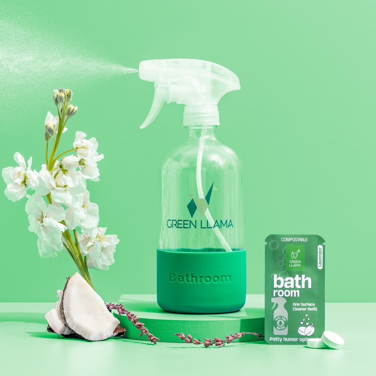 Bathroom Spray Glass Bottle Cleaning Kit  (Online Exclusive) with Lavender
