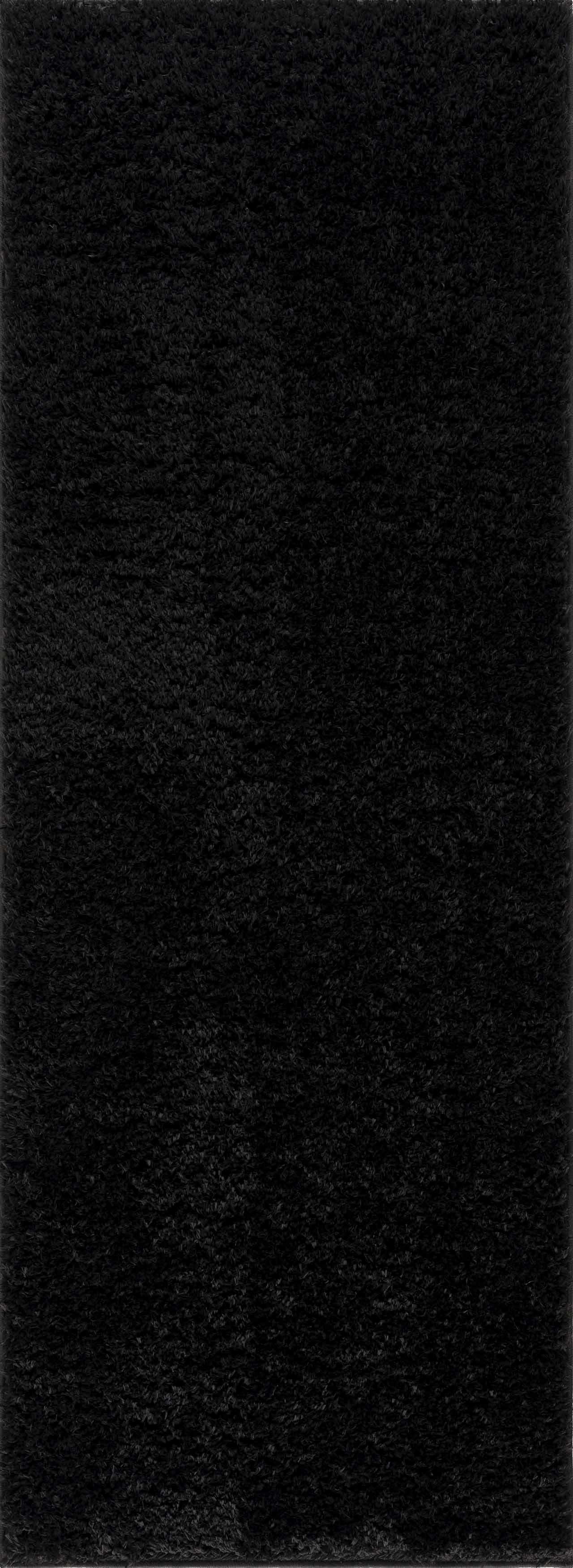Faina Solid Black Shag Washable Area Rug - Clearance   (online exclusive