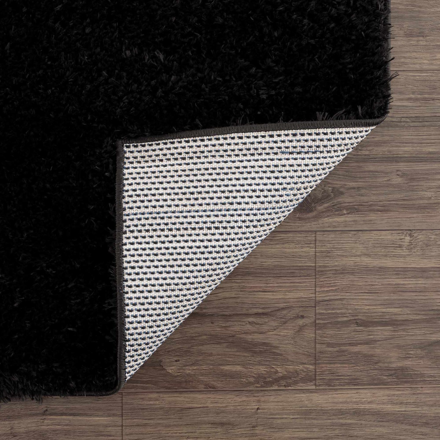 Faina Solid Black Shag Washable Area Rug - Clearance   (online exclusive
