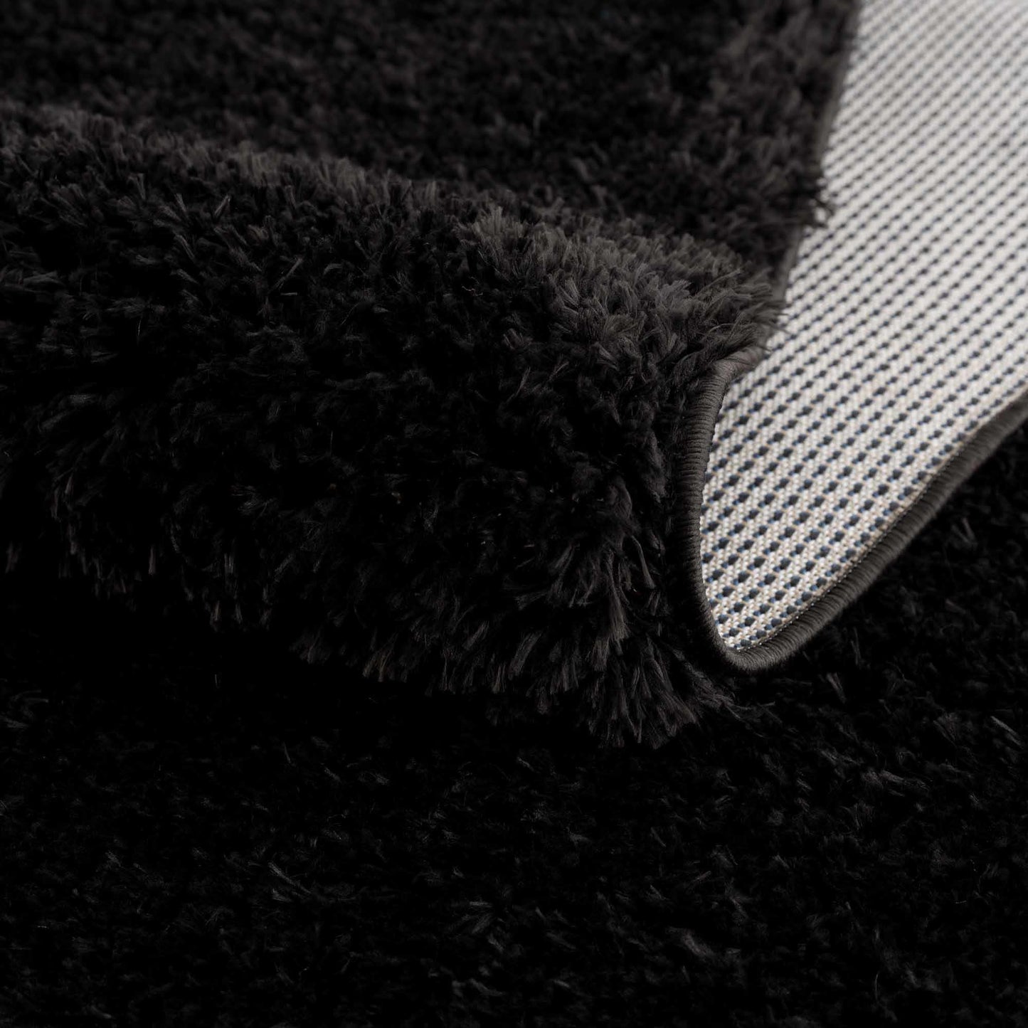 Faina Solid Black Shag Washable Area Rug - Clearance   (online exclusive