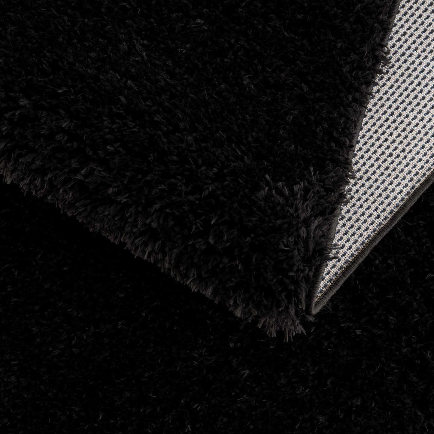 Faina Solid Black Shag Washable Area Rug - Clearance   (online exclusive