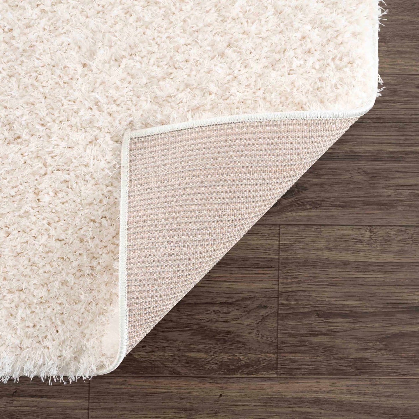 Faina Solid Cream Shag Washable Area Rug - Clearance (online exclusive)