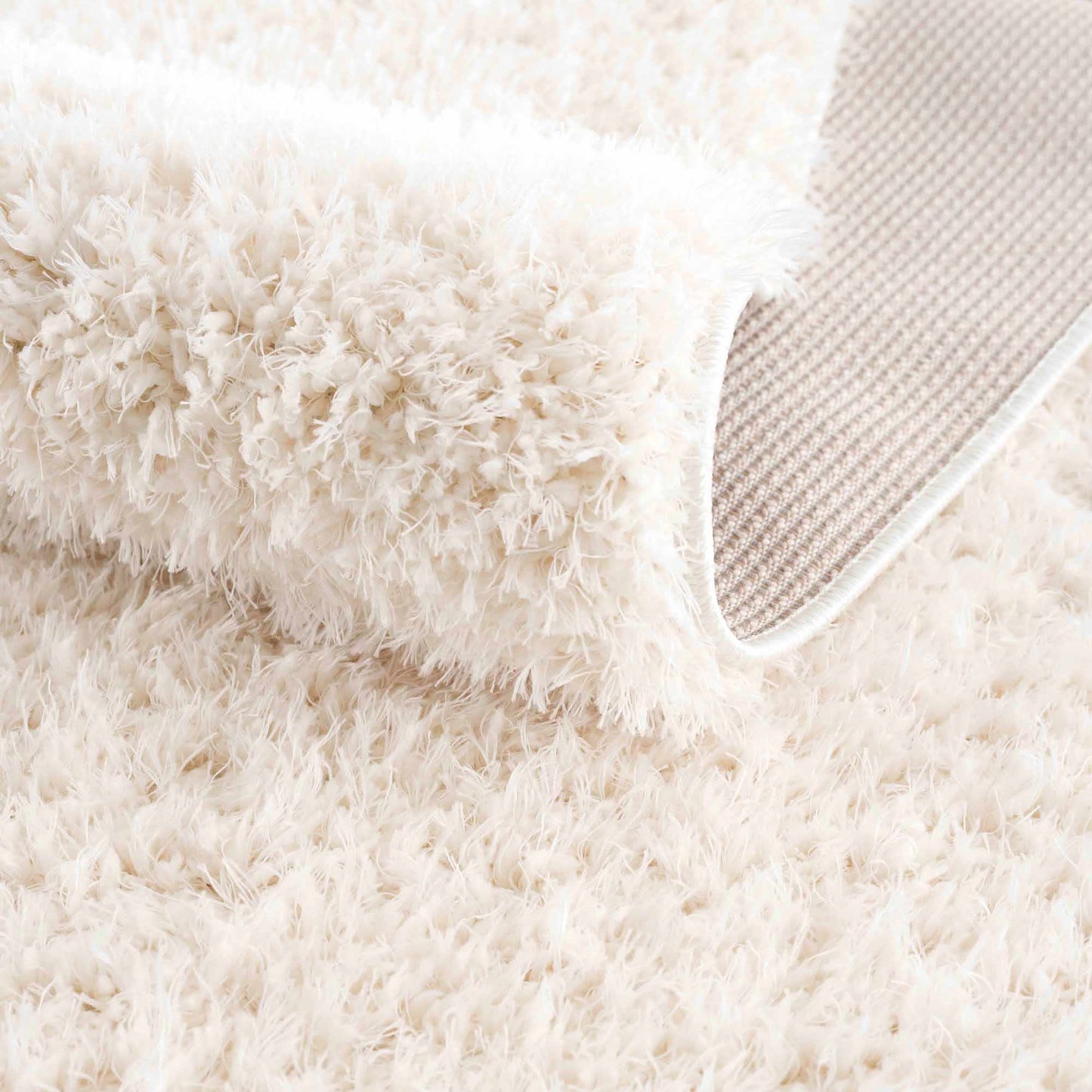 Faina Solid Cream Shag Washable Area Rug - Clearance (online exclusive)