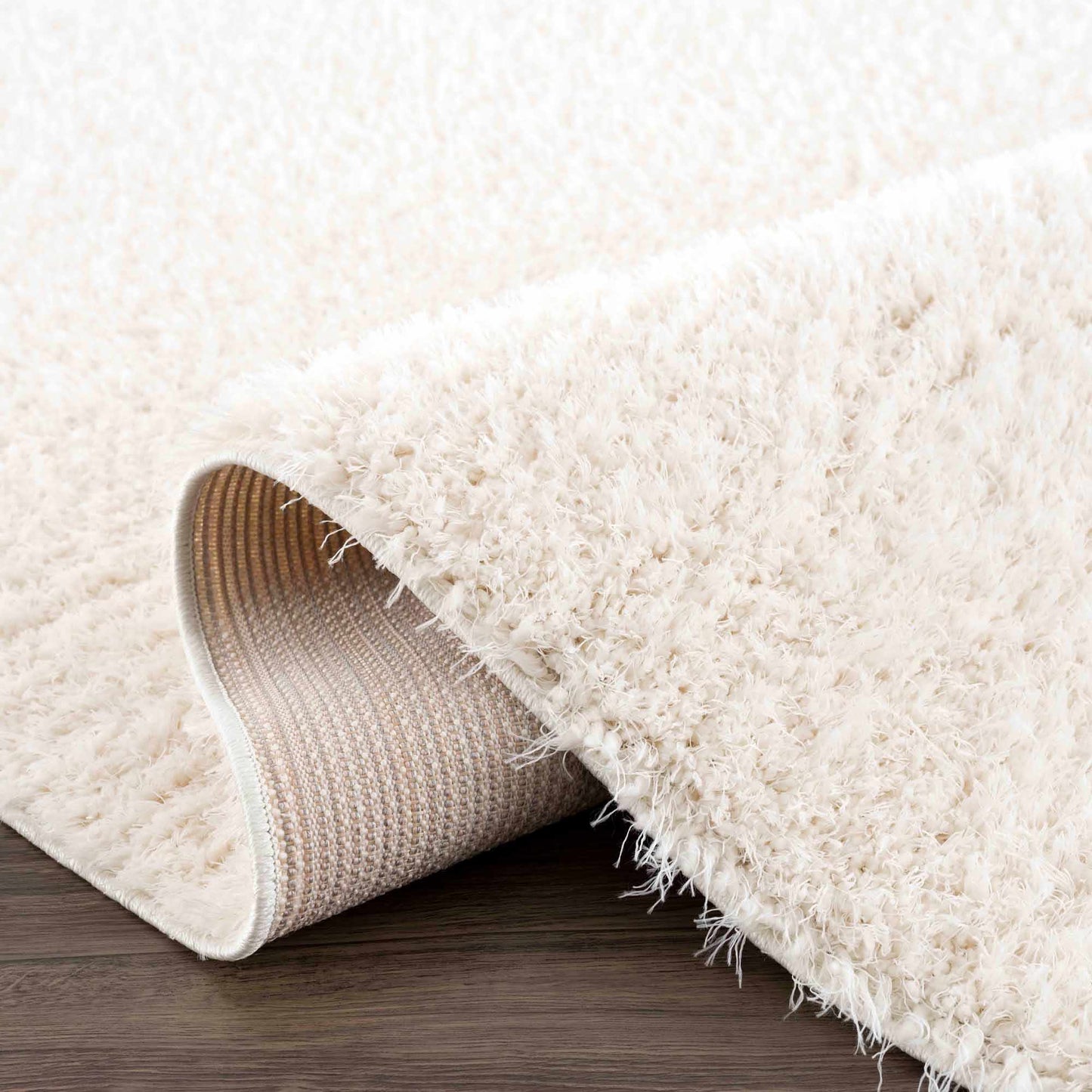 Faina Solid Cream Shag Washable Area Rug - Clearance (online exclusive)