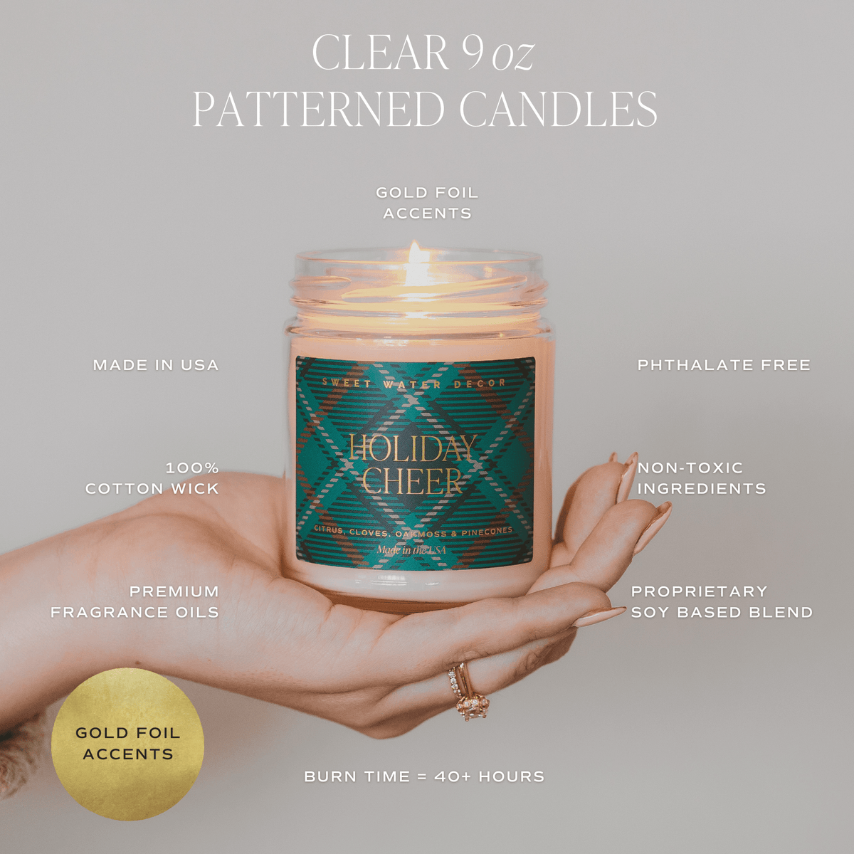 Santa's Workshop Soy Candle - 9 oz Clear Jar (Merry and Bright)  (Online Exclusive