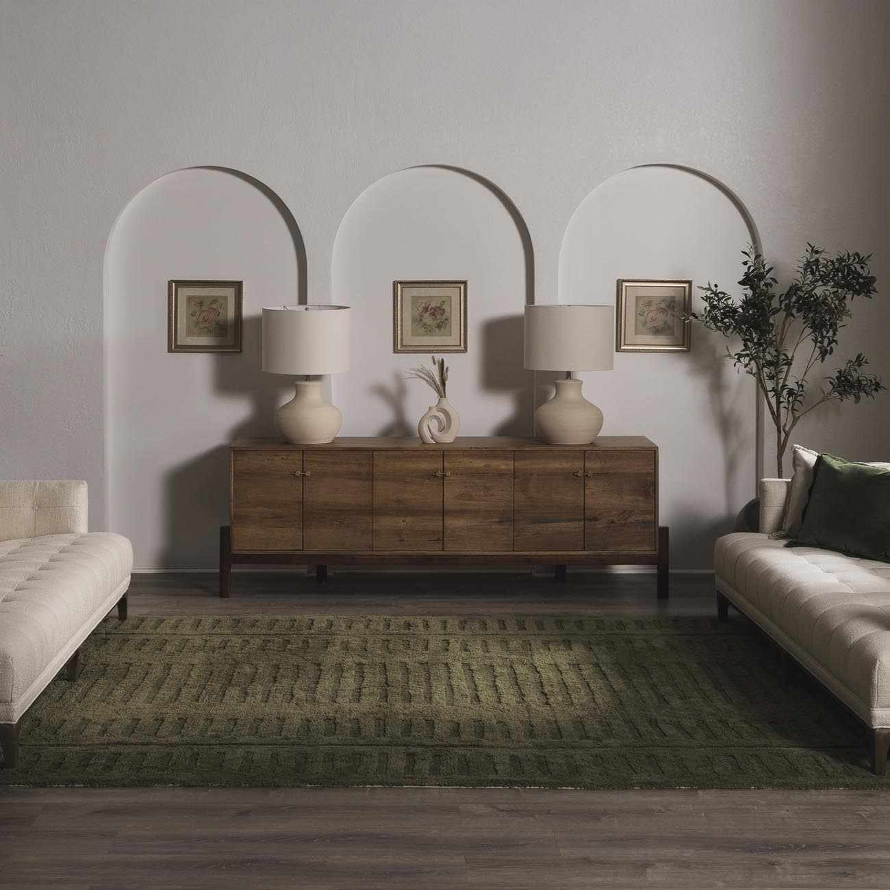 Washable Wool Rug - Green  (online exclusive