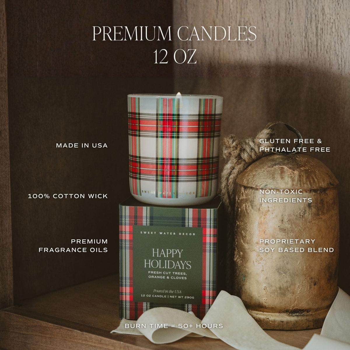 Merry and Bright Soy Candle - Boxed Tinted Glass Jar - 12 oz  (Online Exclusive