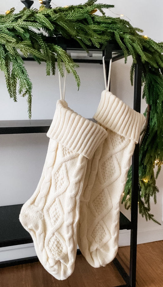 Diamond Knitted Christmas Stocking (Online Exclusive)