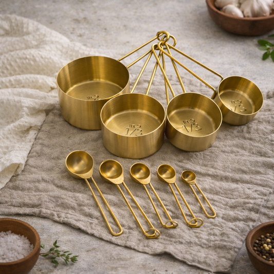 Sorrento Gold Measuring Cups & Spoons Set (Online Exclusive)