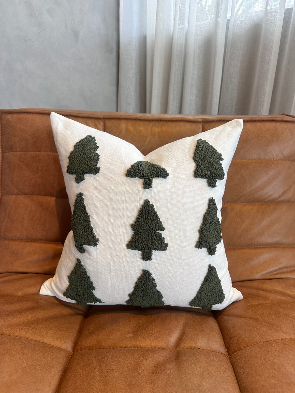Tufted Christmas Tree Pillow Cover  (Online Exclusive)