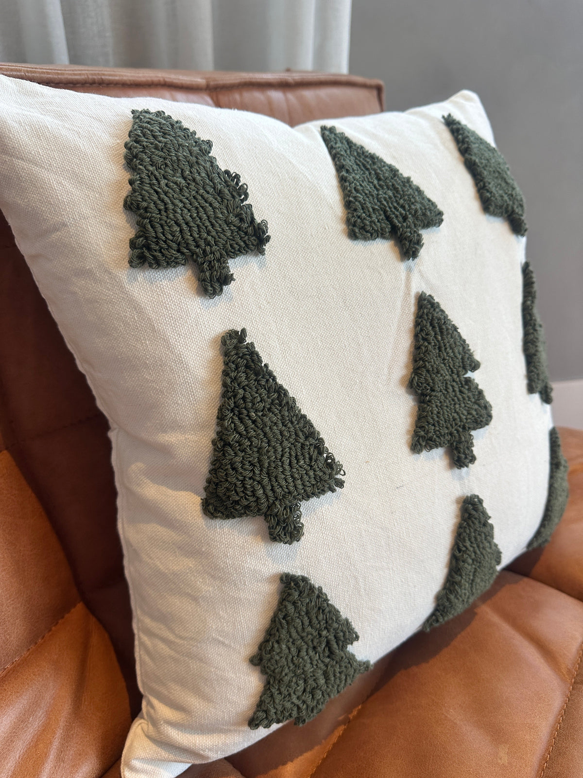 Tufted Christmas Tree Pillow Cover  (Online Exclusive)