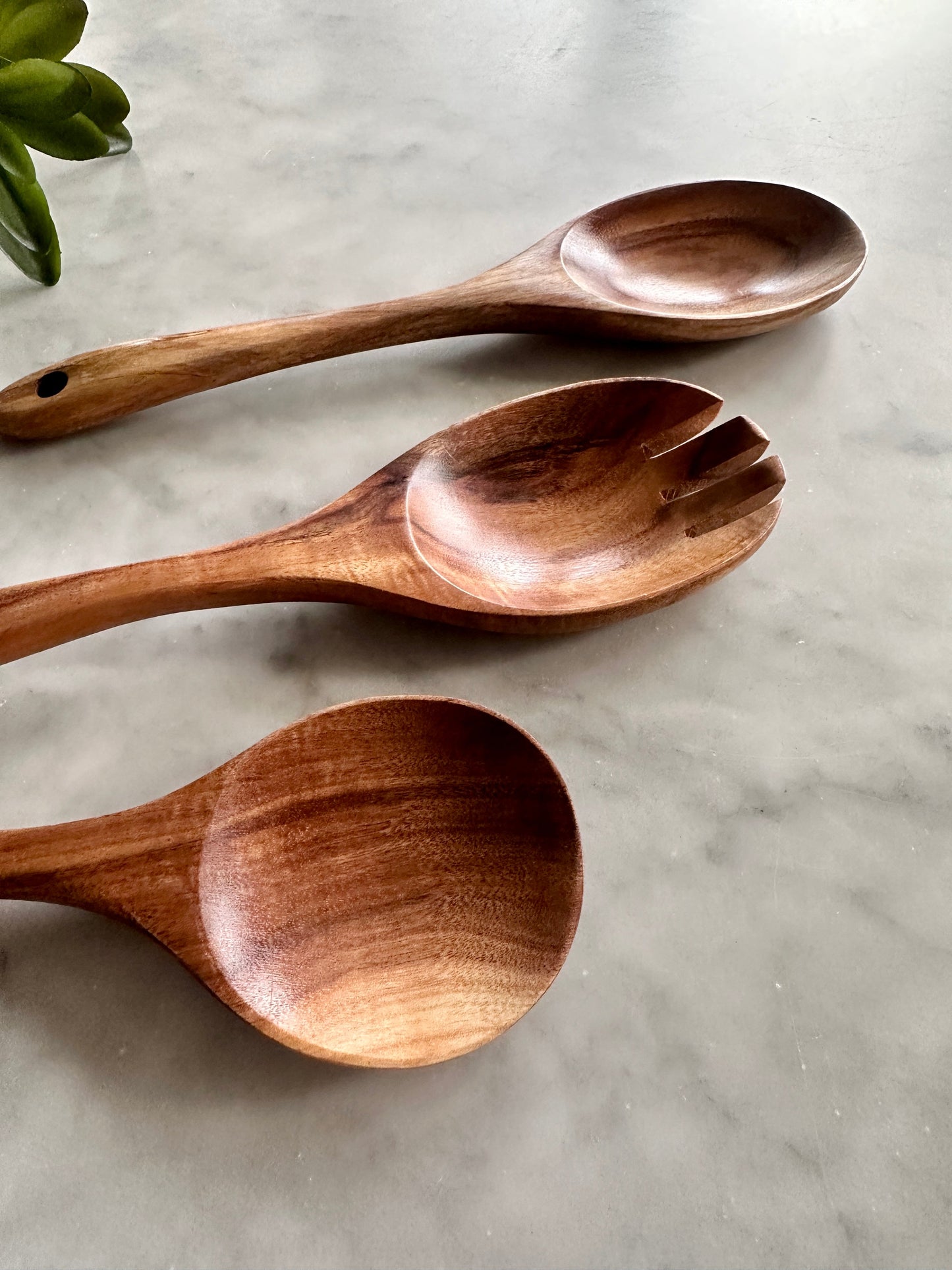 Tulum Teak Wooden Salad Serving Set - 3 Piece (Online Exclusive)