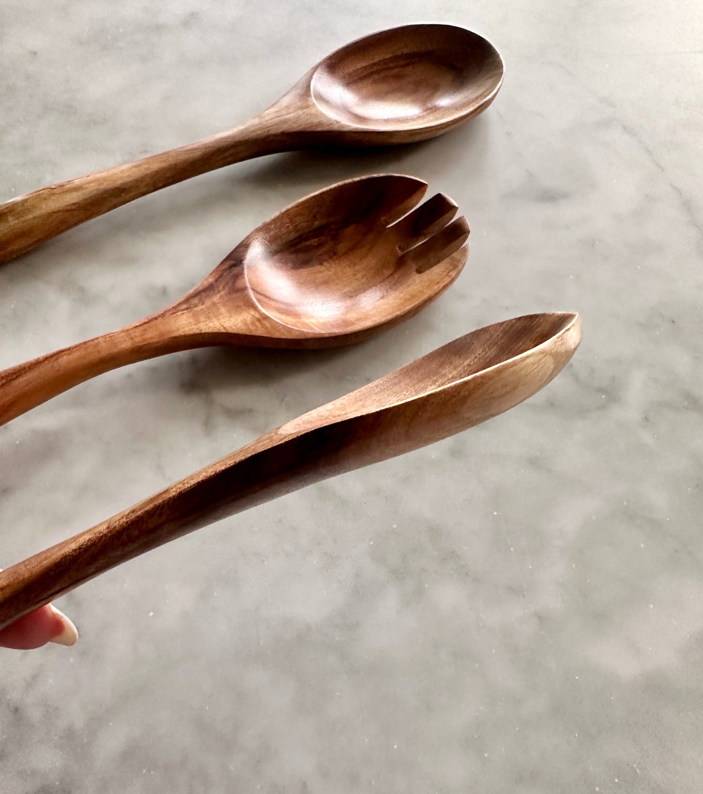 Tulum Teak Wooden Salad Serving Set - 3 Piece (Online Exclusive)