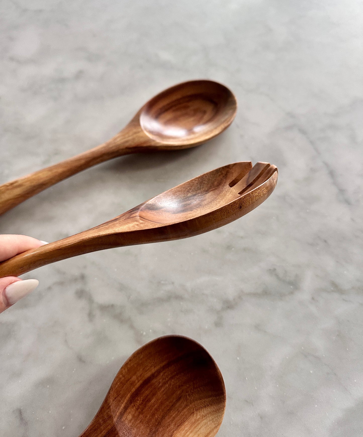 Tulum Teak Wooden Salad Serving Set - 3 Piece (Online Exclusive)