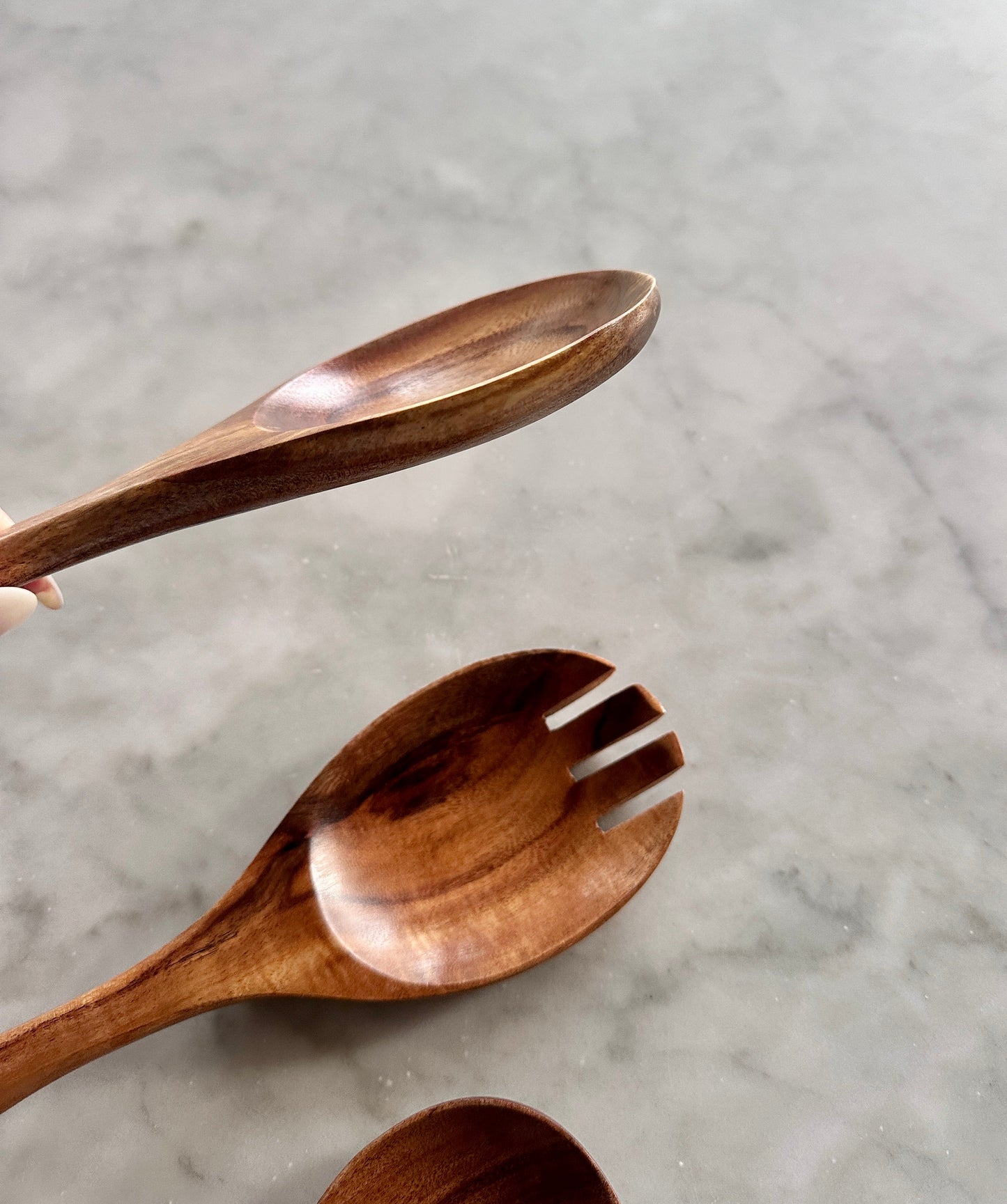 Tulum Teak Wooden Salad Serving Set - 3 Piece (Online Exclusive)