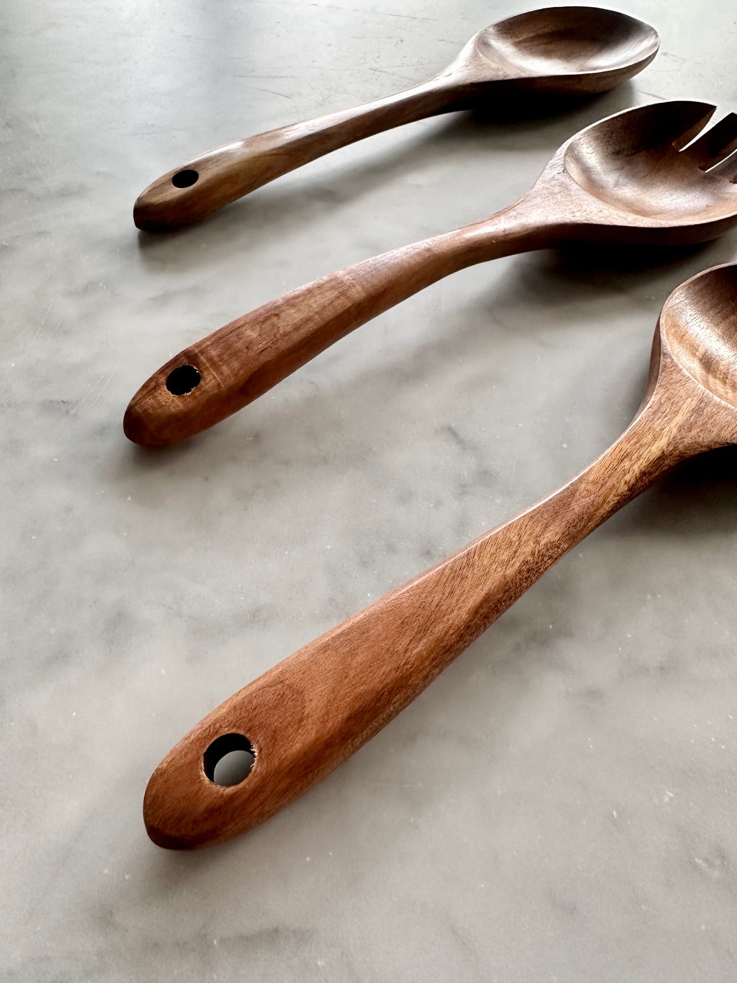 Tulum Teak Wooden Salad Serving Set - 3 Piece (Online Exclusive)