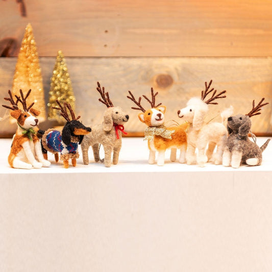 FELT ORNAMENTS REINDEER DOGS