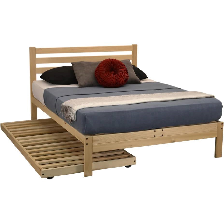 King size Solid Wood Platform Bed Frame with Slatted Headboard - Made in USA (Online Exclusive)