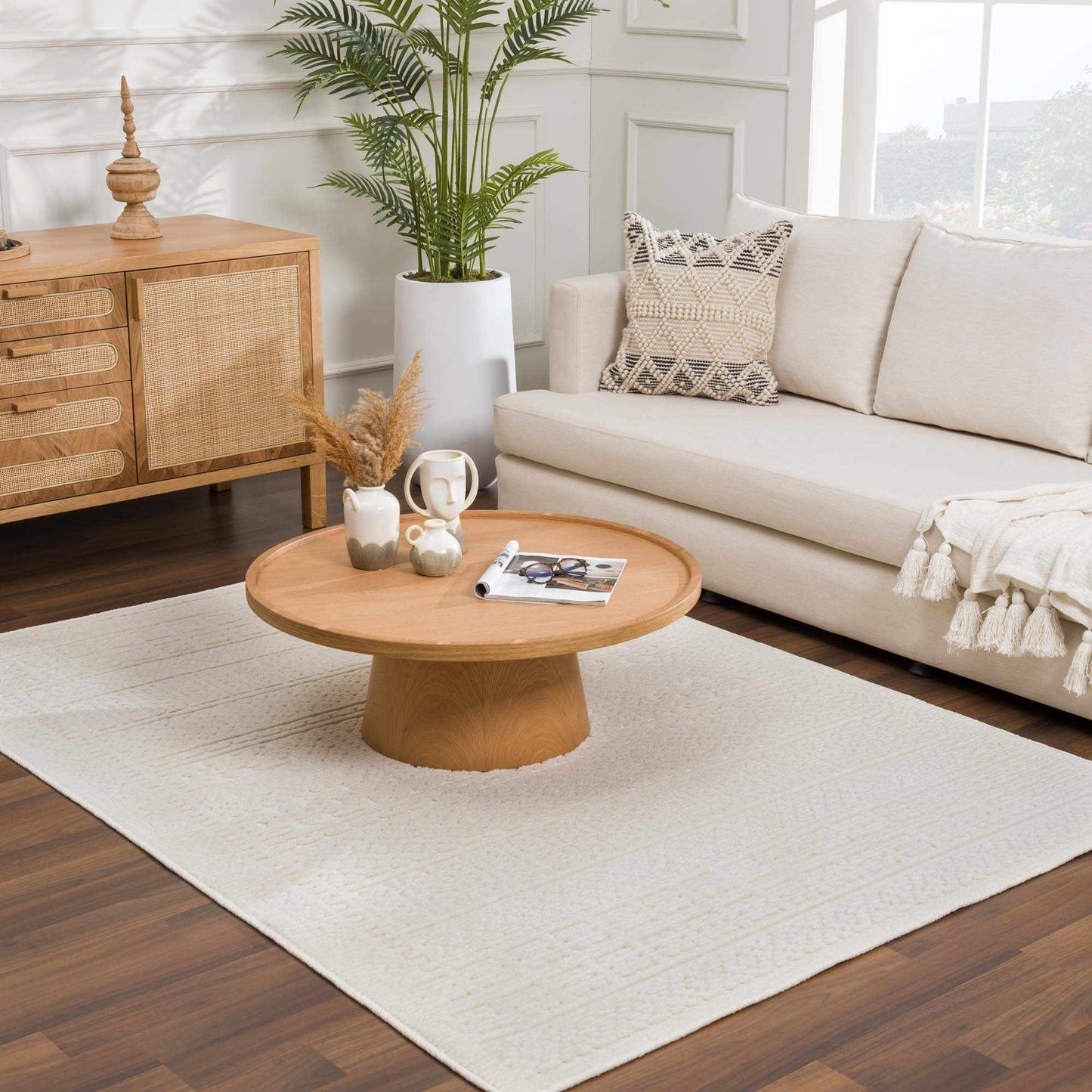 Bahar Cream Washable Area Rug  (online exclusive