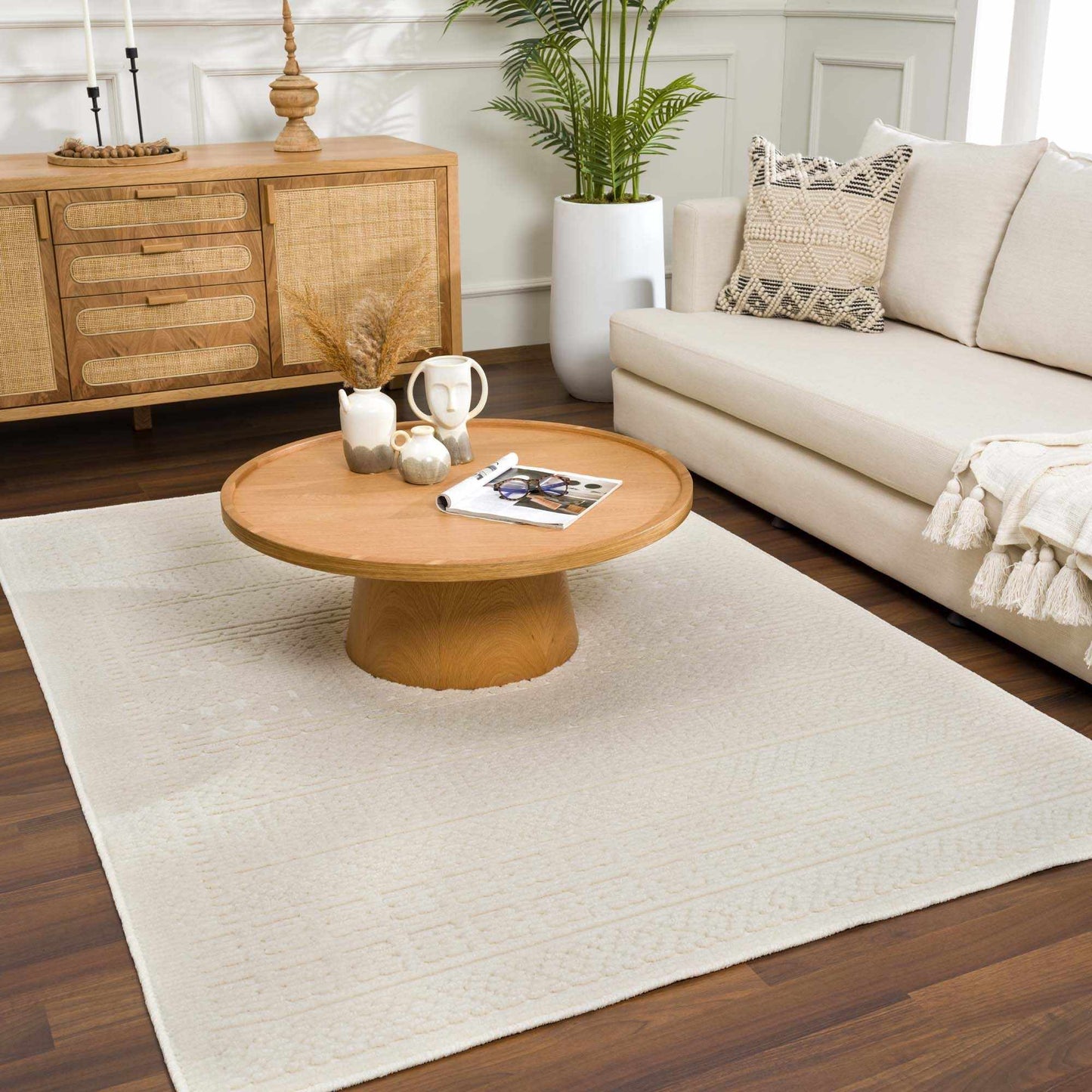 Bahar Cream Washable Area Rug  (online exclusive