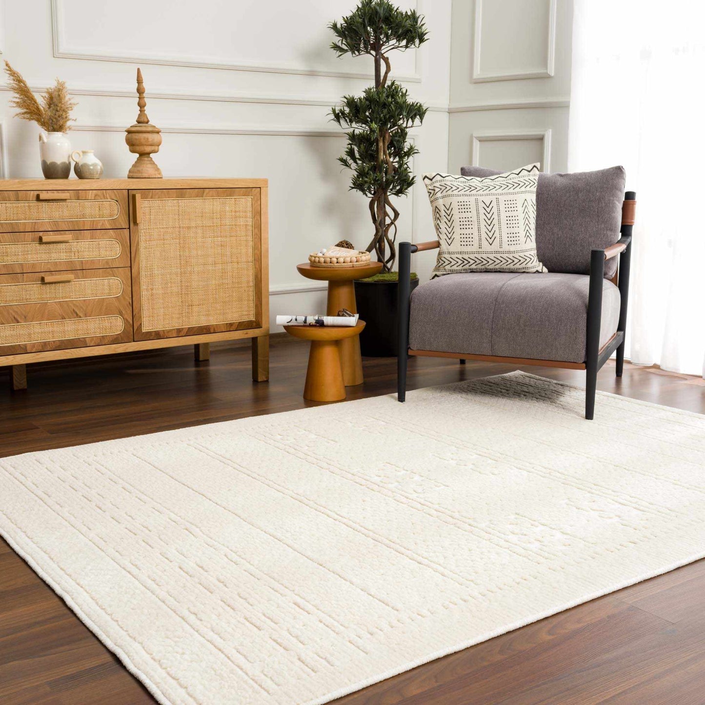Bahar Cream Washable Area Rug  (online exclusive