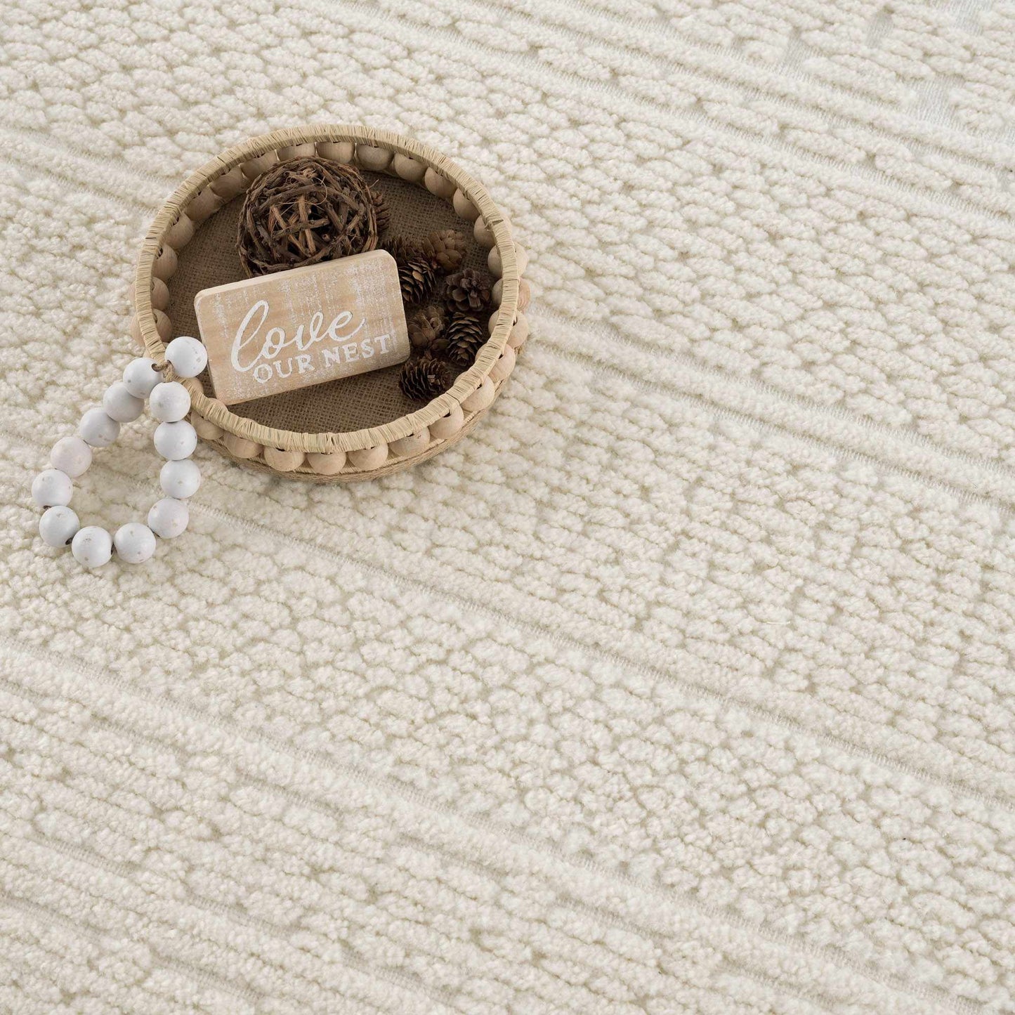 Bahar Cream Washable Area Rug  (online exclusive
