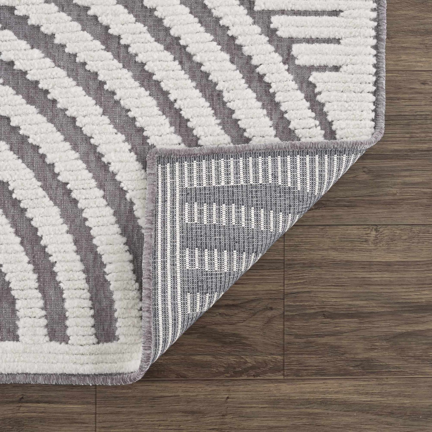 Deron Gray Rainbow Washable Rug  (online exclusive