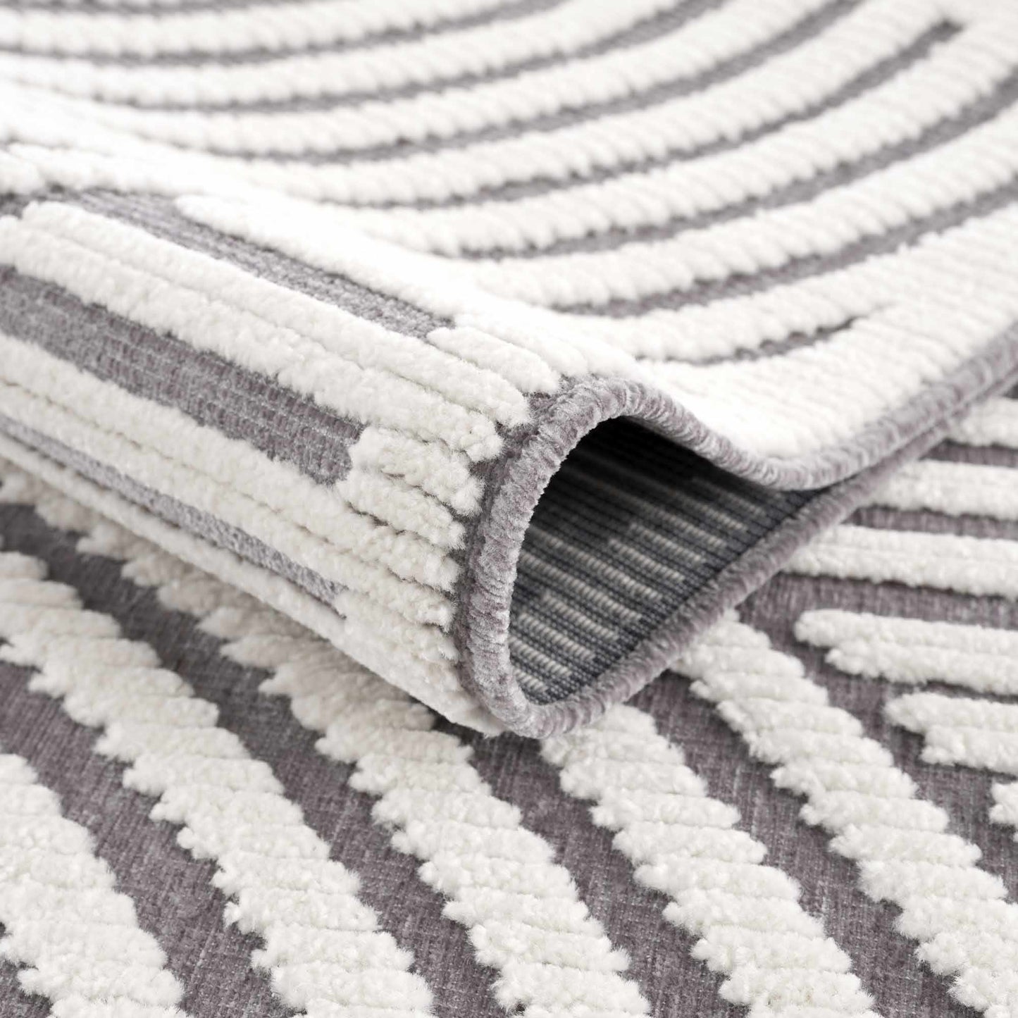 Deron Gray Rainbow Washable Rug  (online exclusive