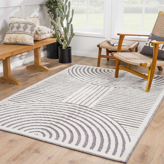 Deron Gray Rainbow Washable Rug  (online exclusive