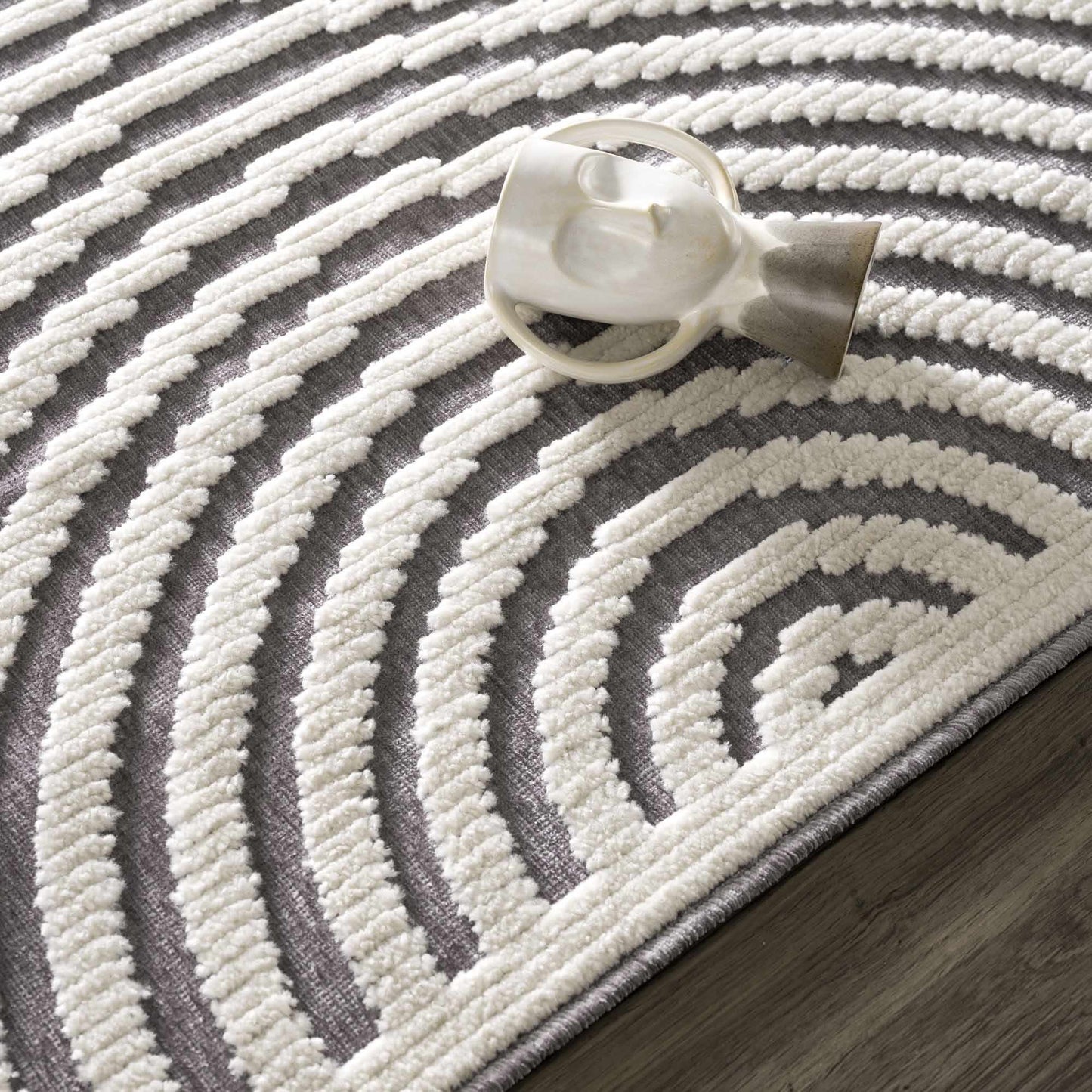 Deron Gray Rainbow Washable Rug  (online exclusive