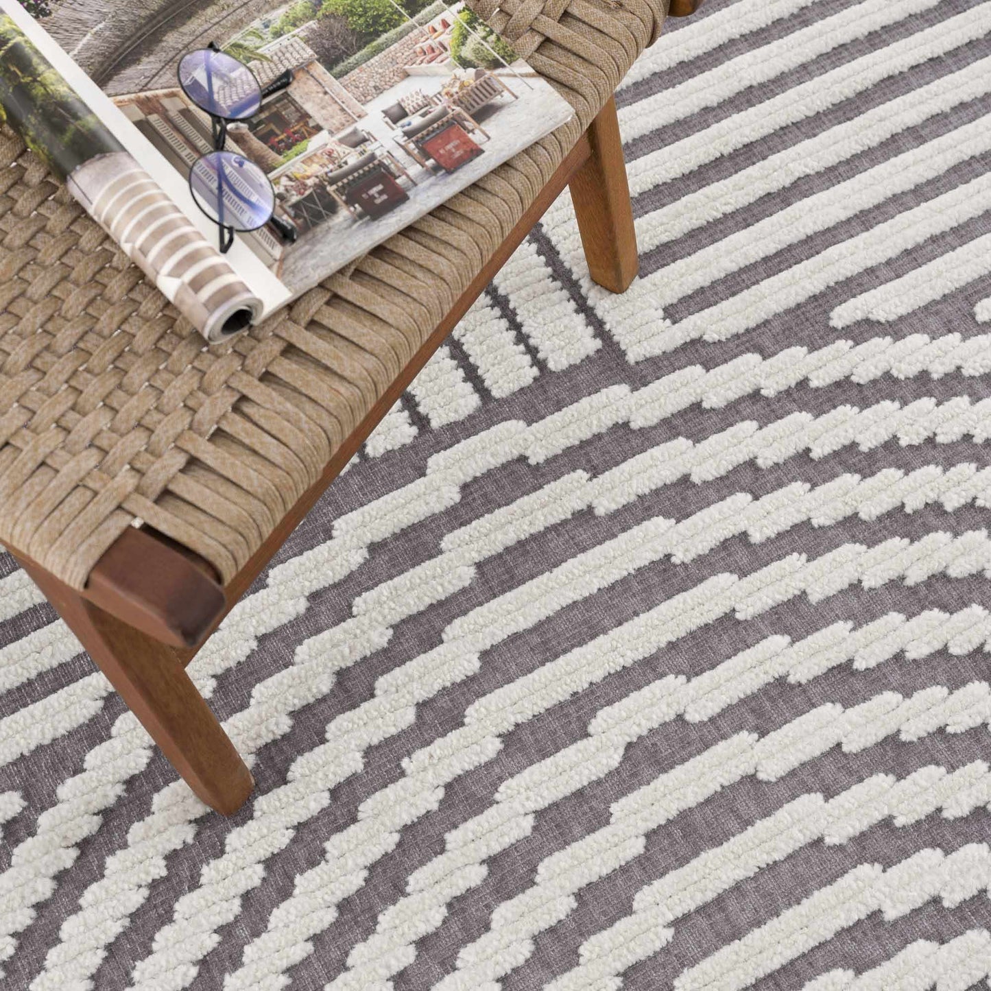 Deron Gray Rainbow Washable Rug  (online exclusive