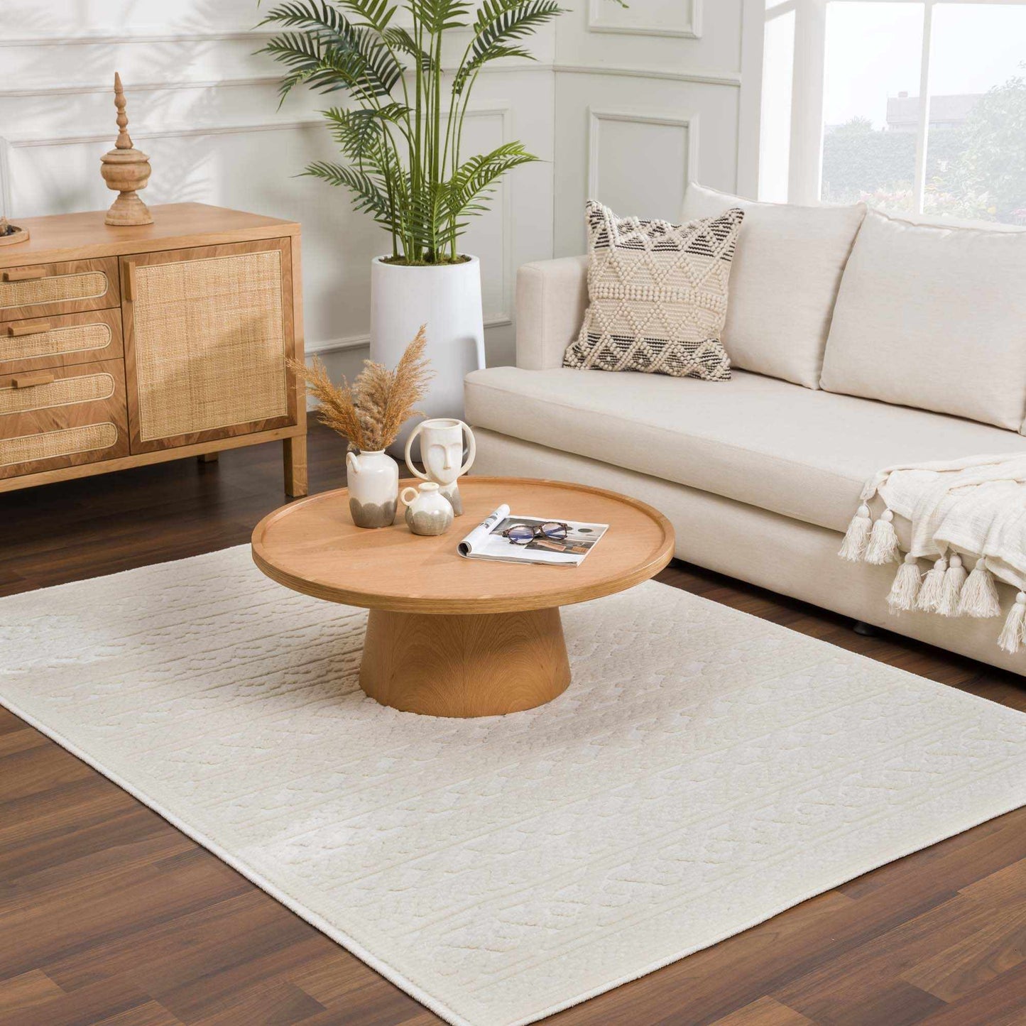 Fadey White 3D Washable Rug  (online exclusive