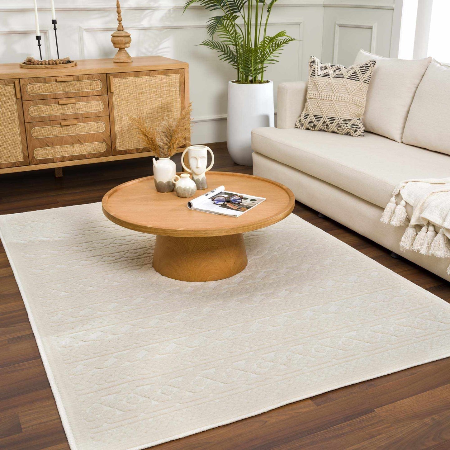 Fadey White 3D Washable Rug  (online exclusive