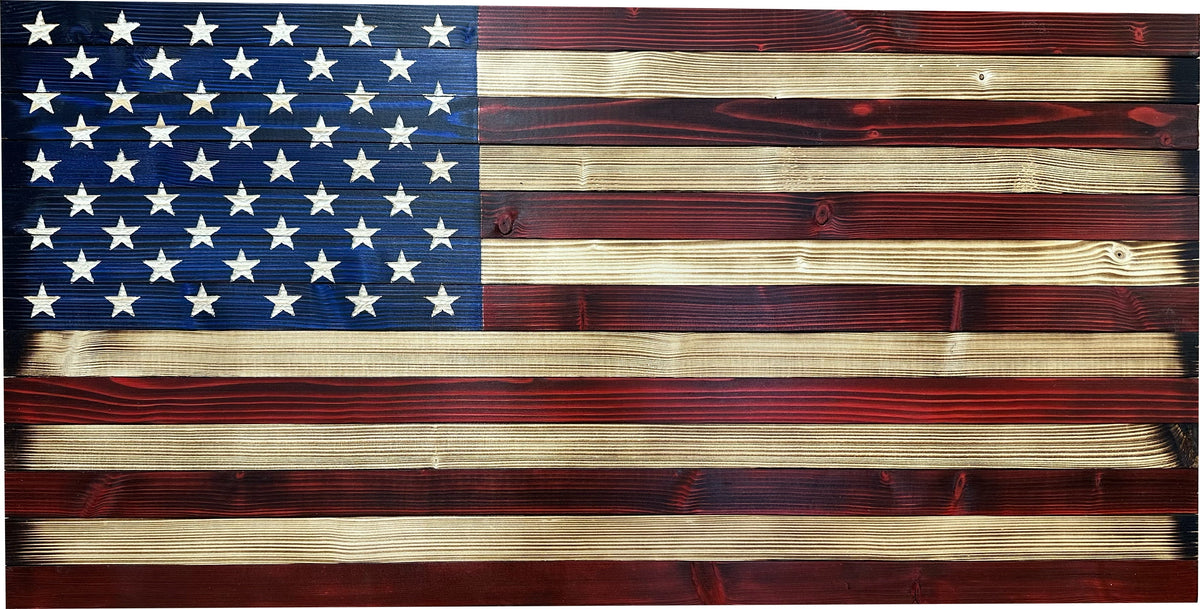 Large Red and Blue American Flag Hidden Gun Storage Cabinet (Online Exclusive)