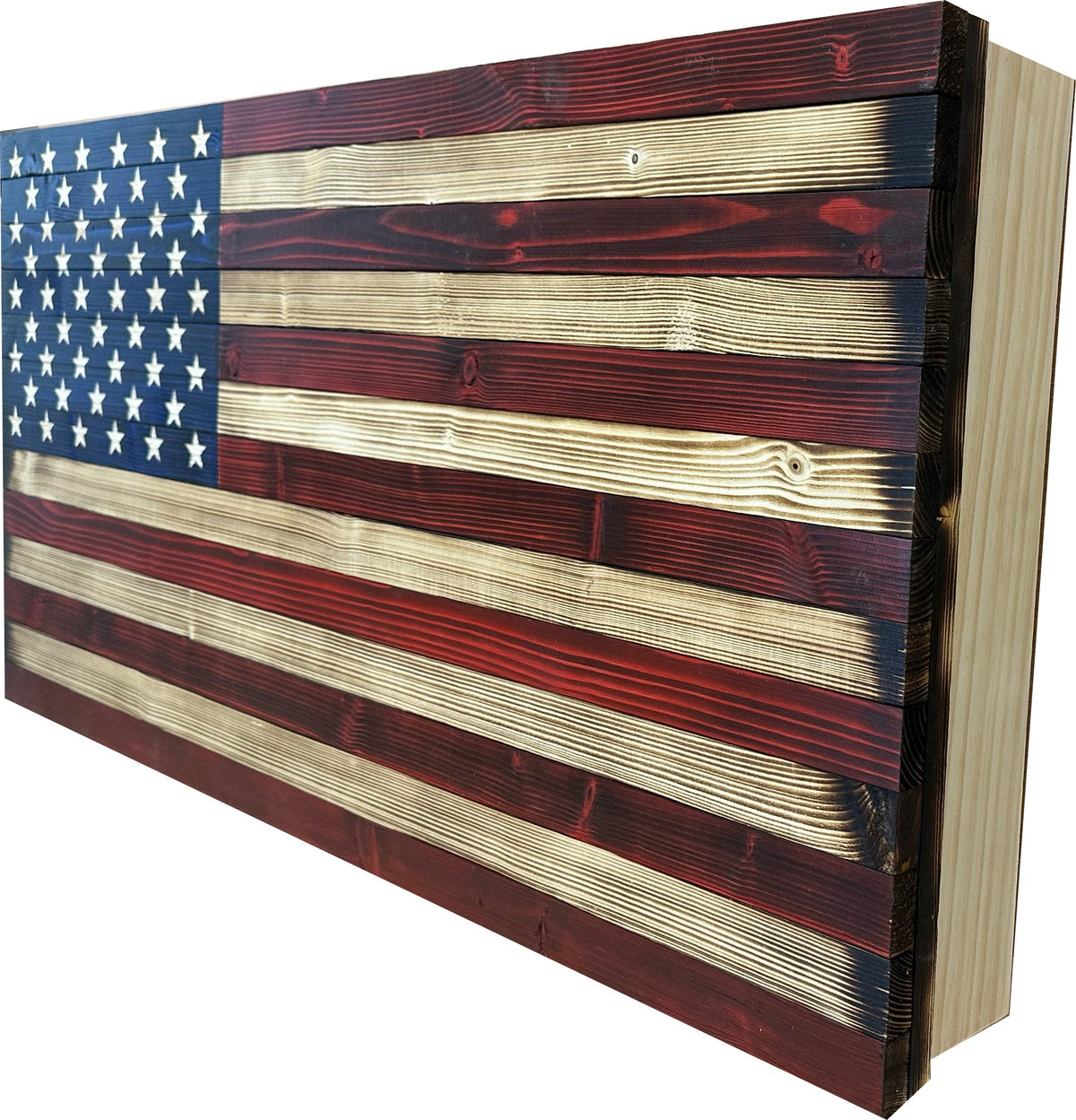 Large Red and Blue American Flag Hidden Gun Storage Cabinet (Online Exclusive)