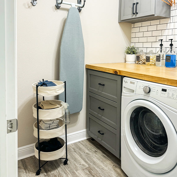 Foldable 4 Tiered Rolling Laundry Cart (Online Exclusive)