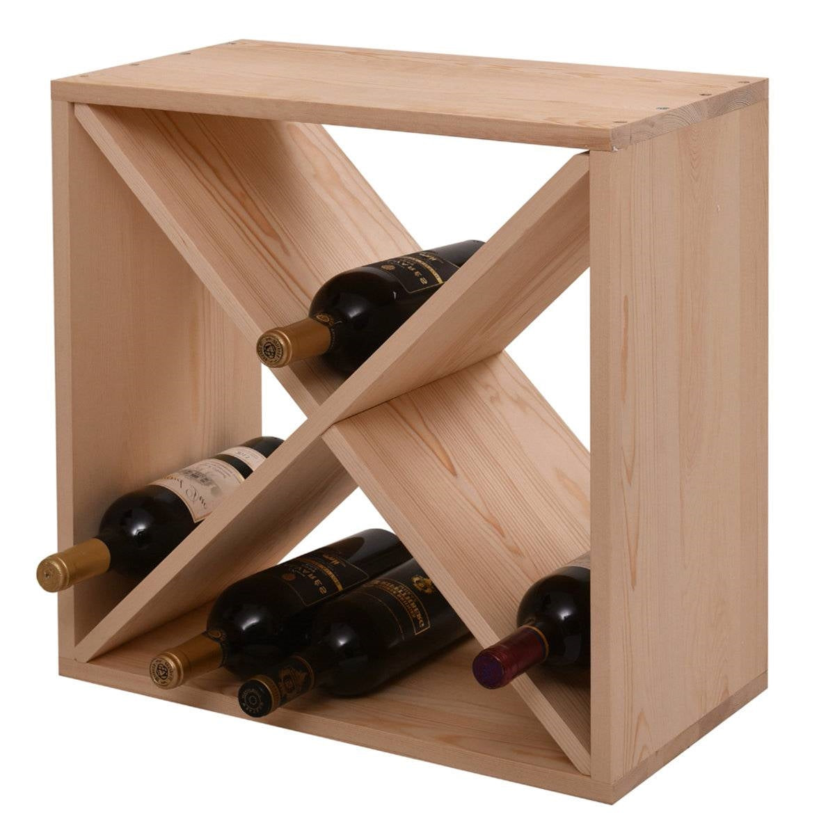24 Bottle Solid Wood Stackable Modular Wine Rack  (Online Exclusive)