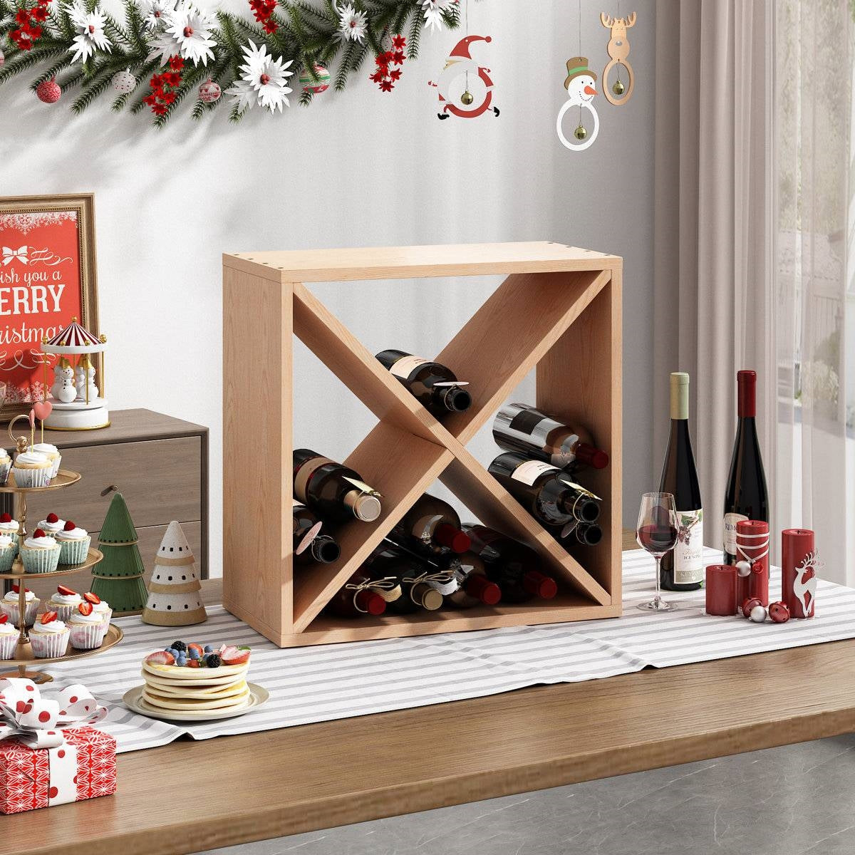 24 Bottle Solid Wood Stackable Modular Wine Rack  (Online Exclusive)