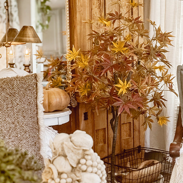 52 Inch Potted Foliage Maple Leaf Faux Tree (Online Exclusive)