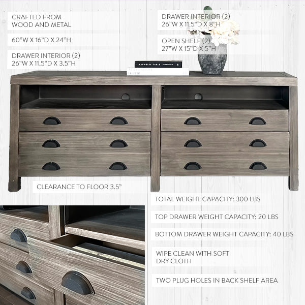 Architect's Wooden Media Console (Online Exclusive)