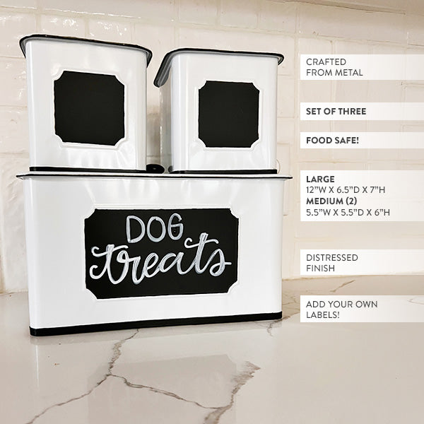 Customizable Metal Kitchen Canisters, Set of Three (Online Exclusive)