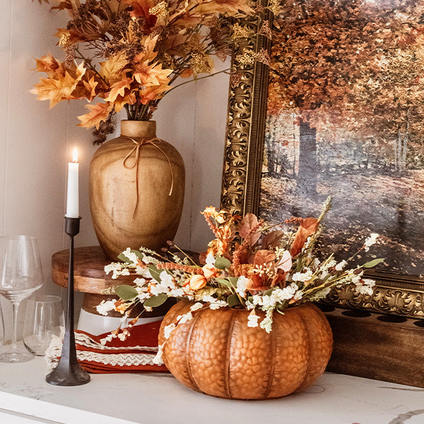 Indoor/Outdoor Metal Pumpkin with Lid (Online Exclusive)