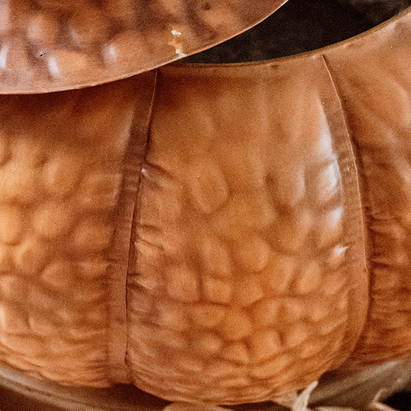 Indoor/Outdoor Metal Pumpkin with Lid (Online Exclusive)