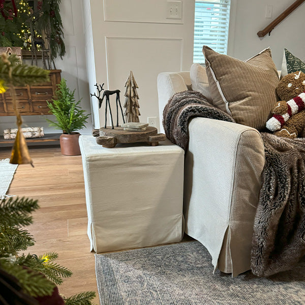 Deluxe Slipcover Upholstered Ottoman (Online Exclusive)