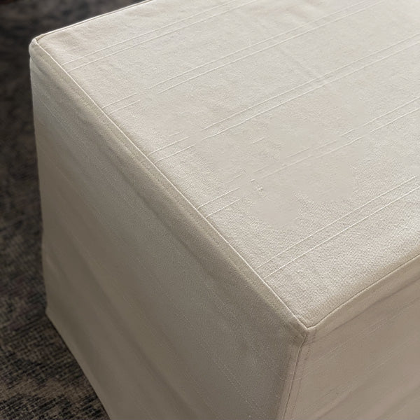 Deluxe Slipcover Upholstered Ottoman (Online Exclusive)