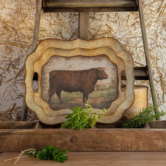 VINTAGE BOVINE TRAY