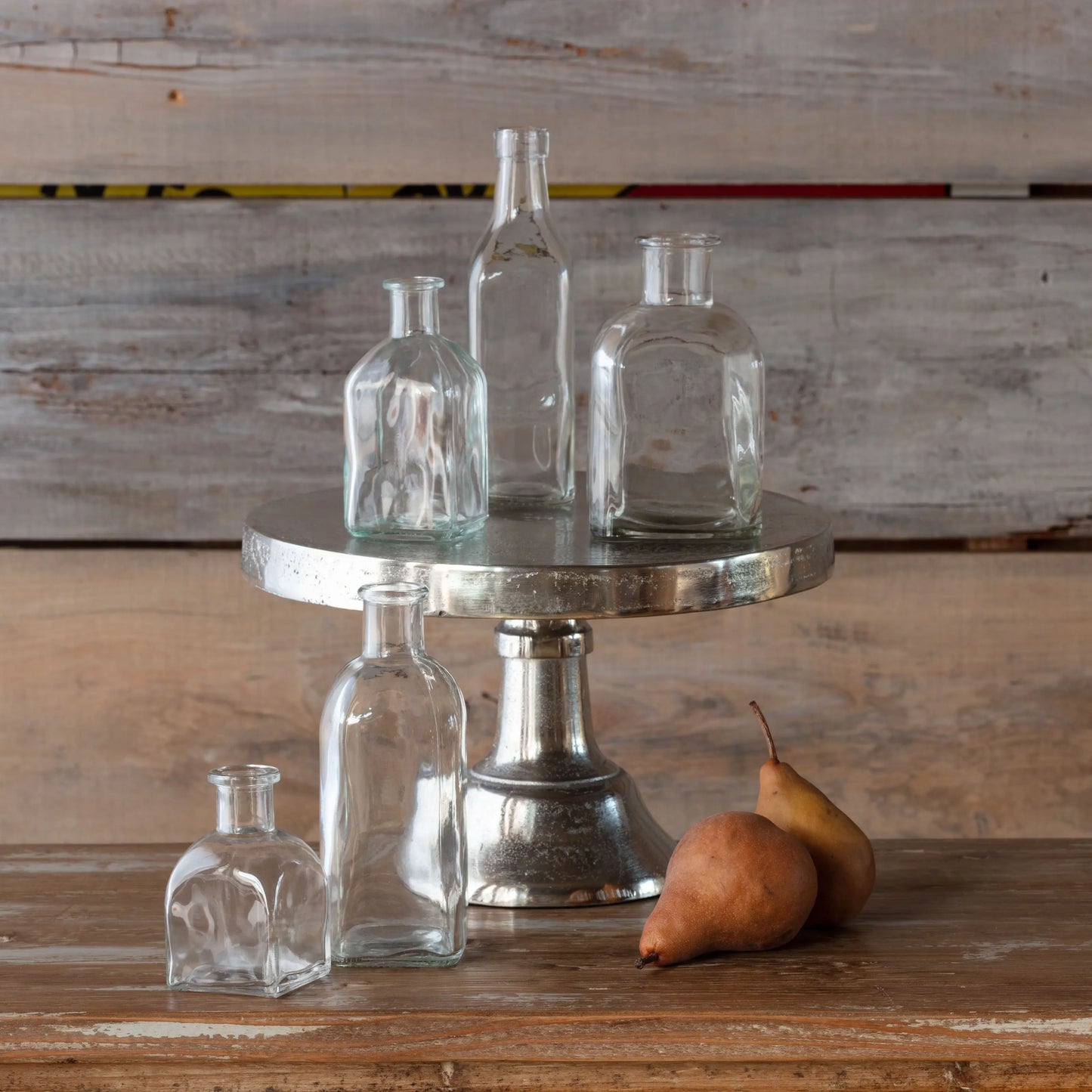 CLEAR VINTAGE BOTTLE COLLECTION SET/5