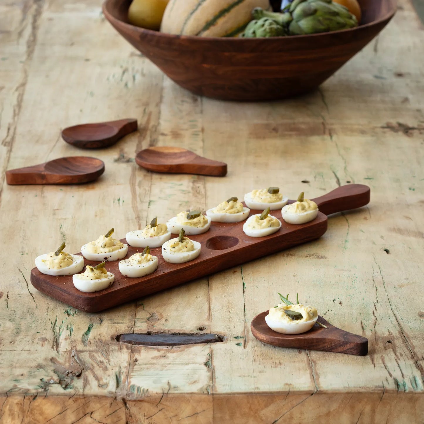 WOODEN DEVILED EGG BOARD