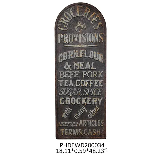 PROVISIONS METAL ADVERTISING SIGN